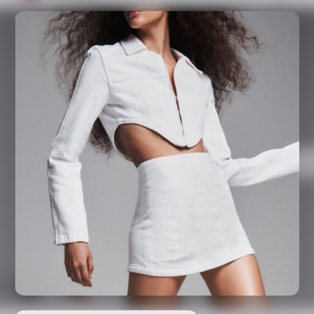 Zara 2-piece white denim set